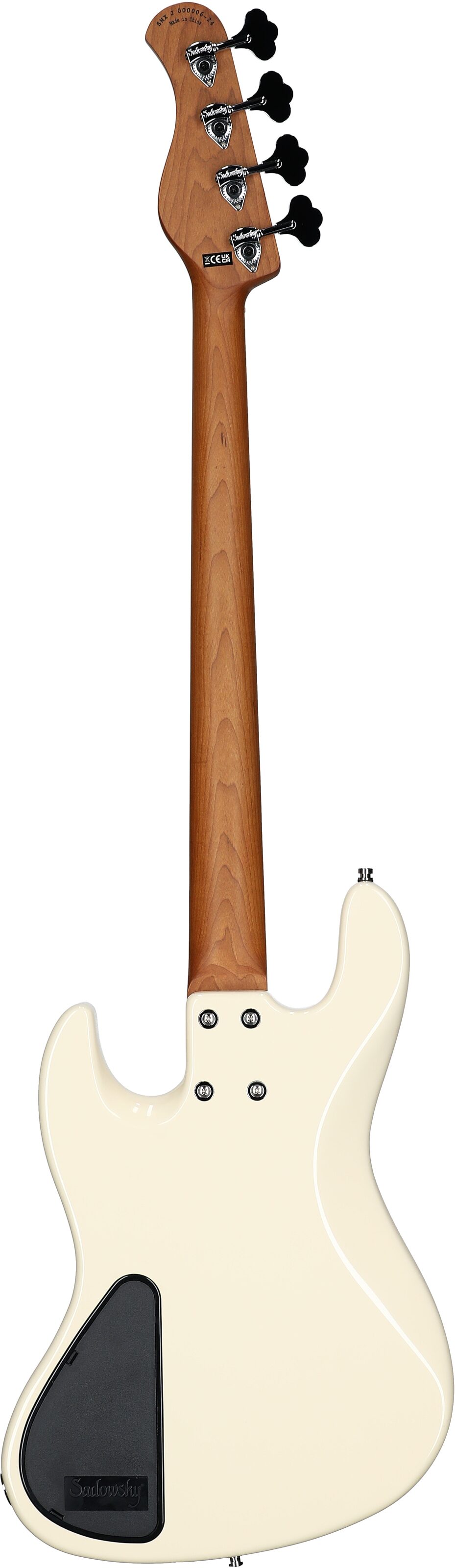 Sadowsky MetroExpress 21-Fret P/J Electric Bass, Maple Fingerboard (with Gig Bag), White, Full Straight Back