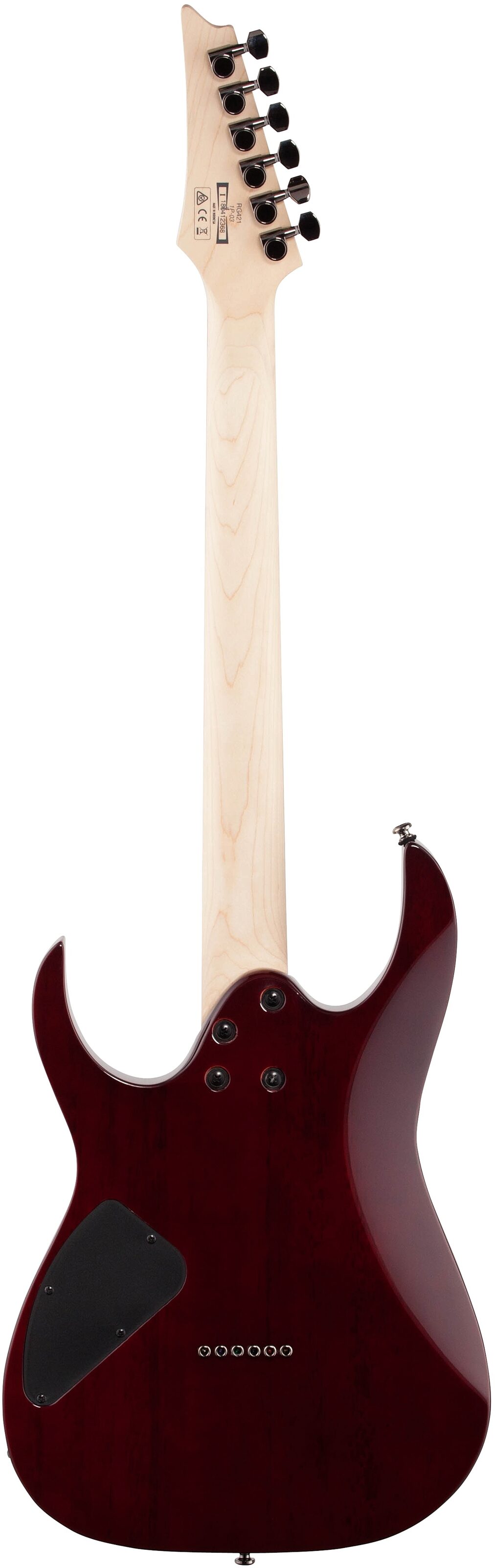 Ibanez RG421 RG Electric Guitar with Fixed Bridge, Blackberry Sunburst, Full Straight Back