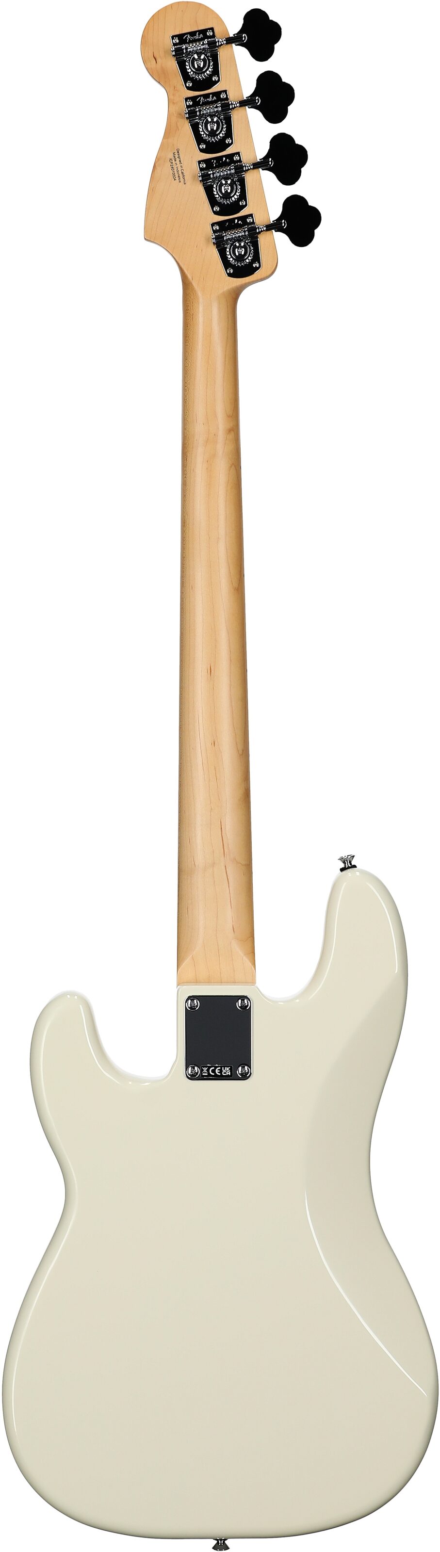 Fender Standard Precision Bass Guitar, Maple Fingerboard, Olympic White, Full Straight Back