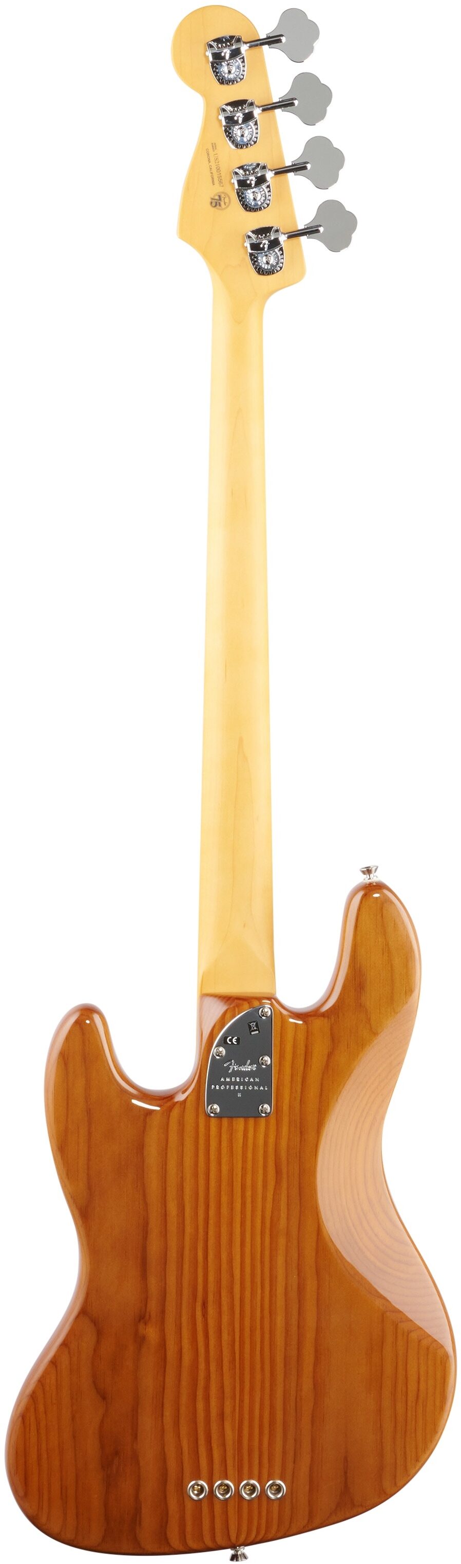Fender American Pro II Jazz Electric Bass, Maple Fingerboard (with Case), Roasted Pine, Full Straight Back