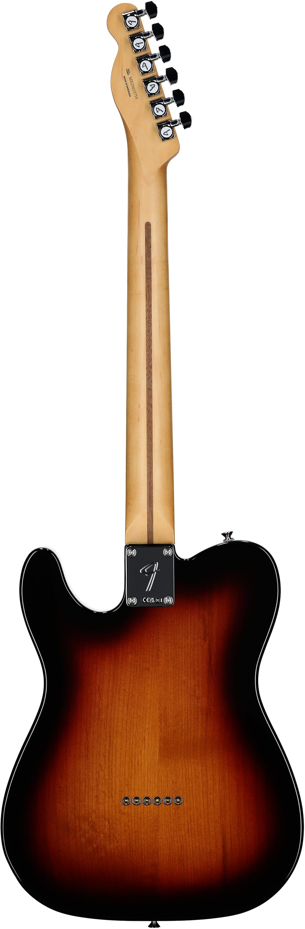 Fender Player II Modified Telecaster SH Electric Guitar, Rosewood Fingerboard (with Gig Bag), 3-Color Sunburst, Full Straight Back