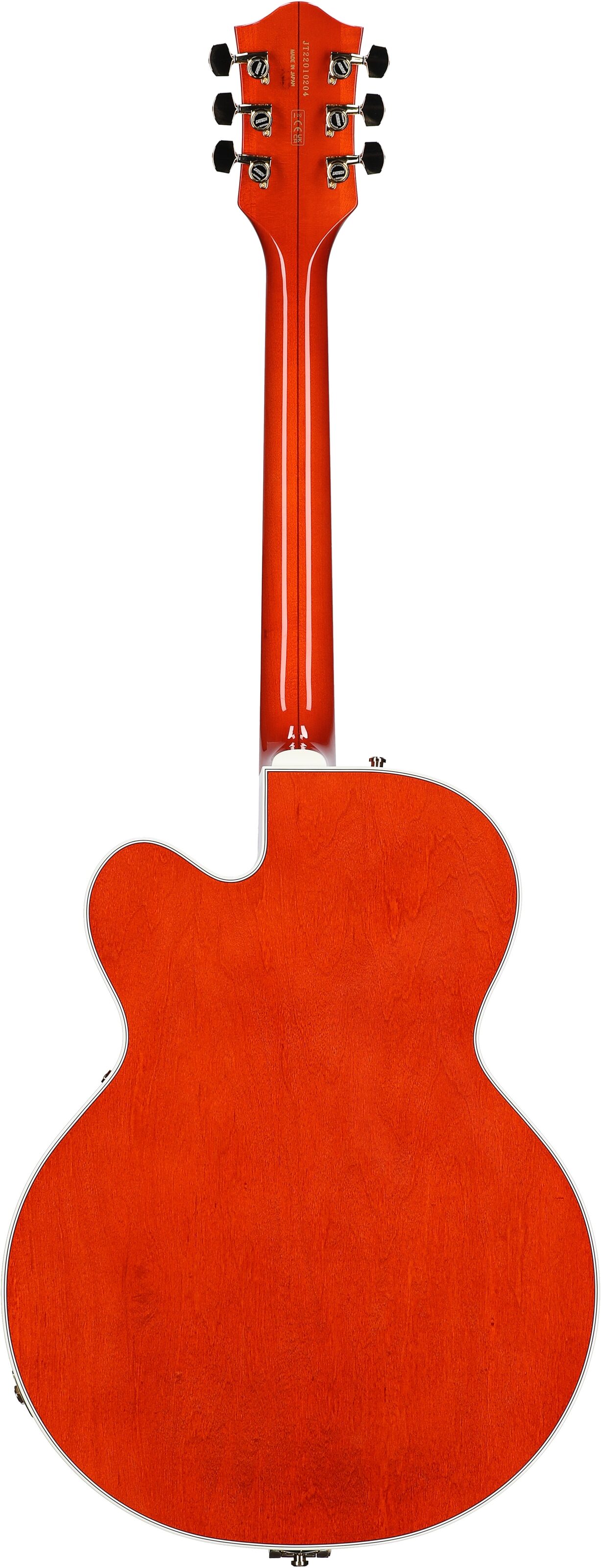 Gretsch G6120TG Players Edition Nashville Electric Guitar (with Case), Orange Stain, Full Straight Back