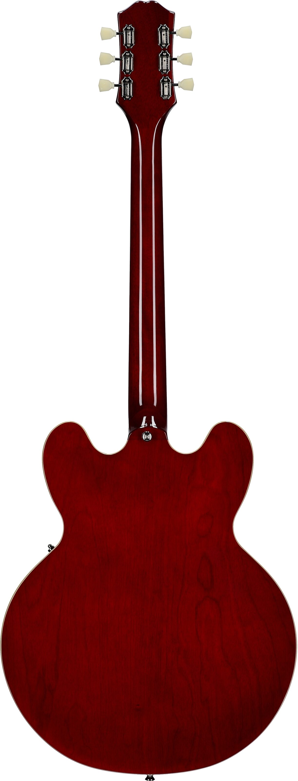 Epiphone ES-335 Traditional Pro Electric Guitar, Dark Wine Red, Full Straight Back