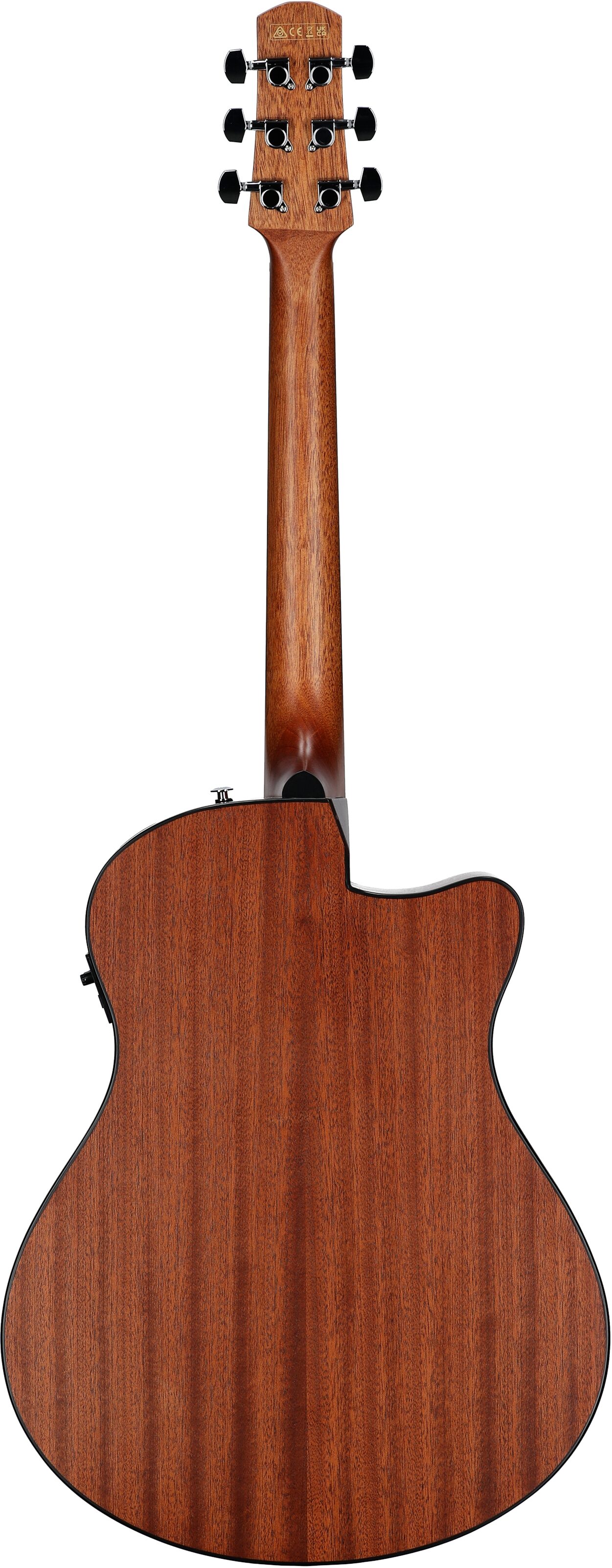 Ibanez AAM50LCE Advance Acoustic-Electric Guitar, Left-Handed, Open Pore Light Burst Sunburst, Full Straight Back
