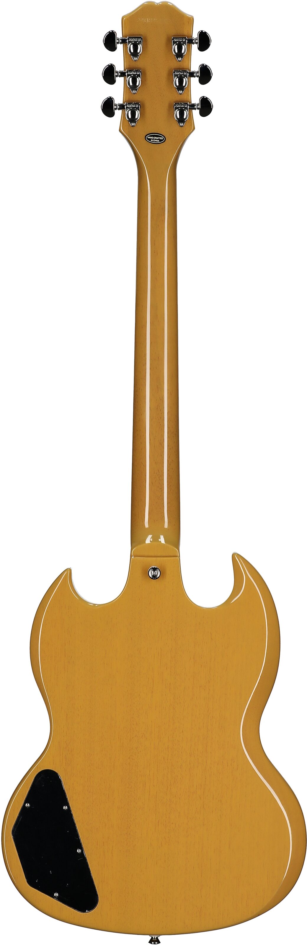 Epiphone Inspired by Gibson SG Standard Electric Guitar (with Gig Bag), TV Yellow, Full Straight Back