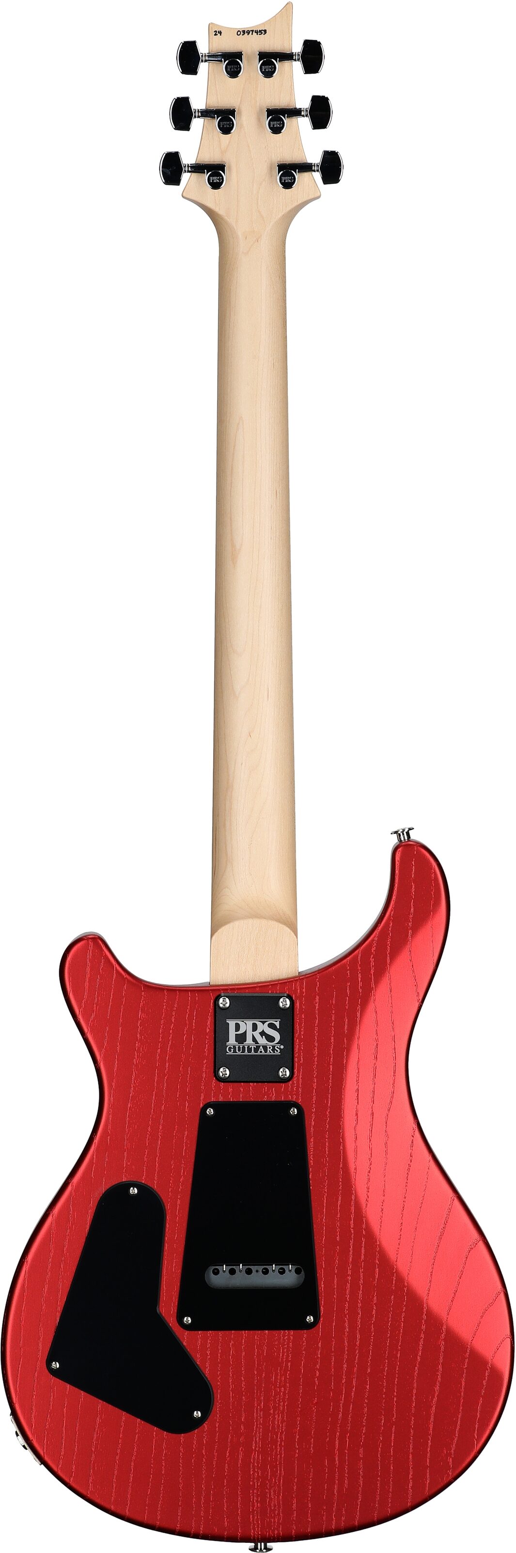 PRS Paul Reed Smith CE 24-08 Swamp Ash Electric Guitar (with Gig Bag), Satin Red Apple Metallic, Full Straight Back
