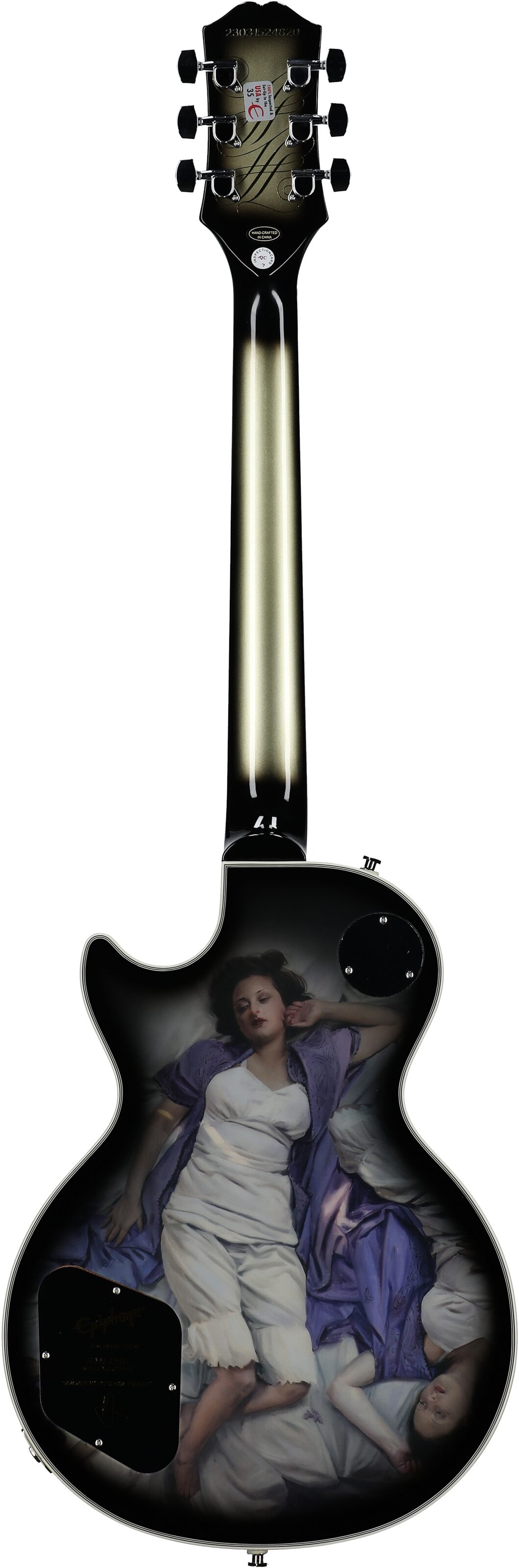 Epiphone Adam Jones Les Paul Custom Electric Guitar (with Case), "Sensation" by Korin Faught, Full Straight Back