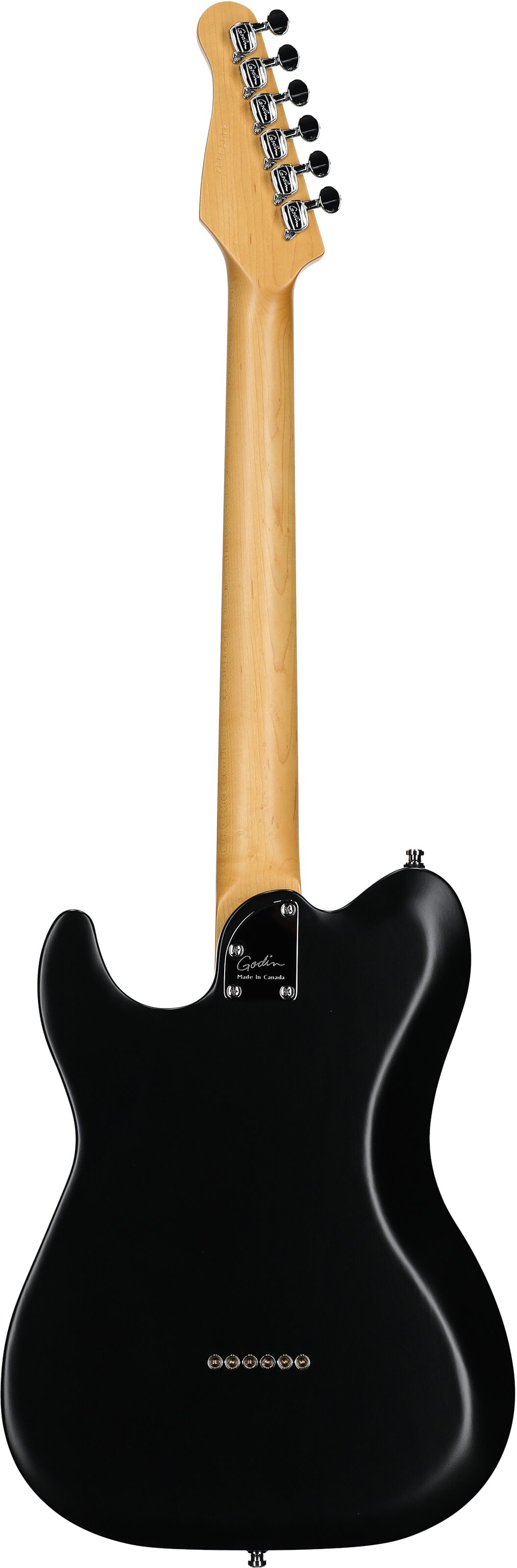 Godin Stadium HT Electric Guitar (with Gig Bag), Matte Black, Full Straight Back