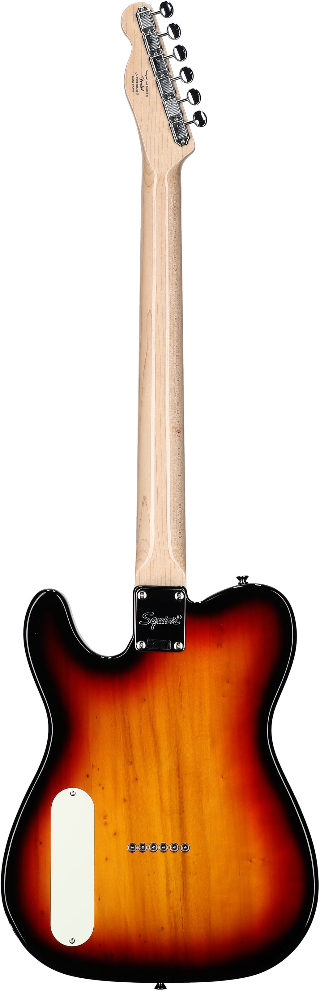 Squier Paranormal Baritone Cabronita Telecaster Electric Guitar, Laurel Fingerboard, 3-Color Sunburst, Full Straight Back