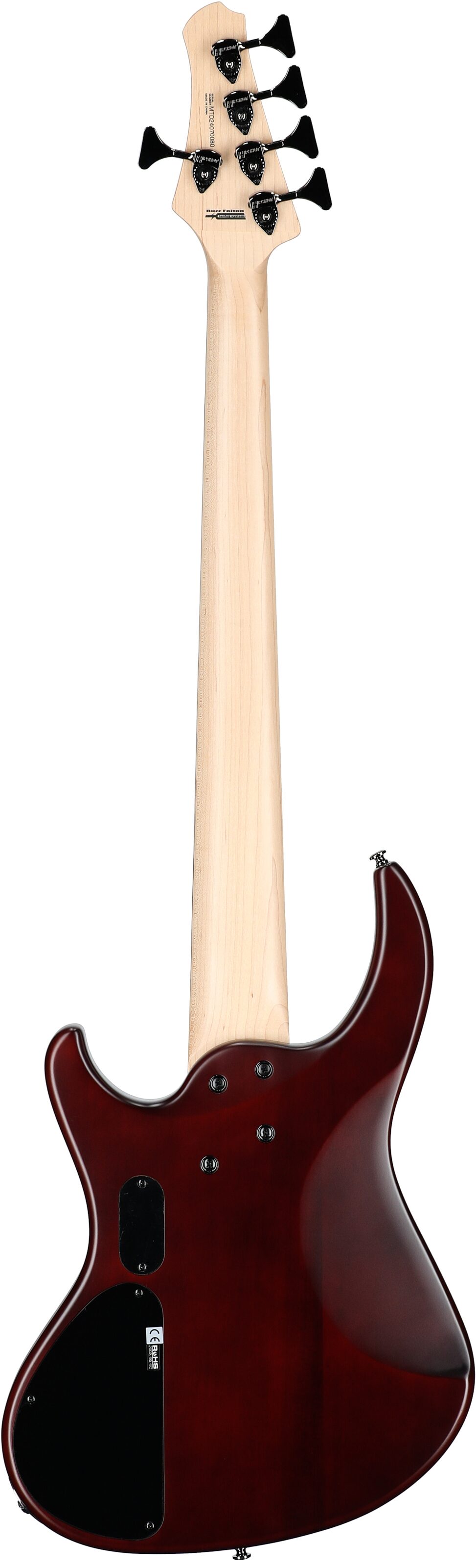 MTD Kingston Saratoga DLX 5 Electric Bass, 5-String (with Laurel Fingerboard), Deep Cherry Burst, Full Straight Back