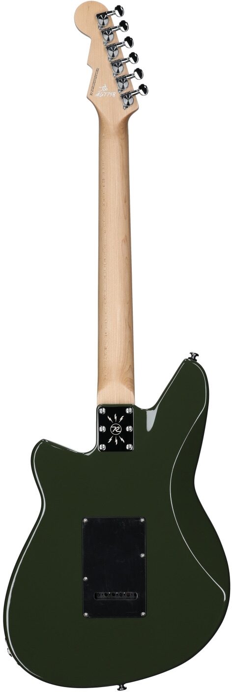 Reverend Six Gun TL Electric Guitar, Army Green, Full Straight Back