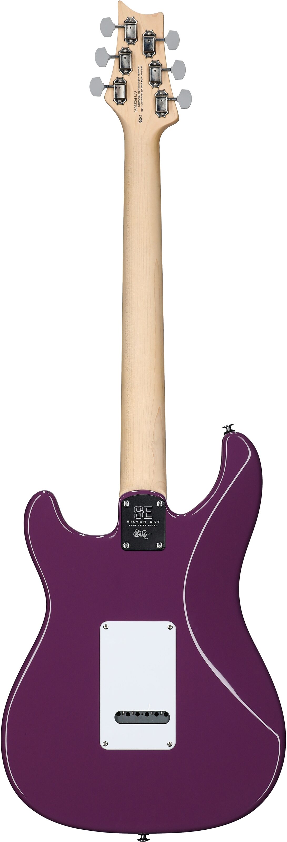 PRS Paul Reed Smith SE Silver Sky Electric Guitar, Maple Fingerboard (with Gig Bag), Summit Purple, Full Straight Back