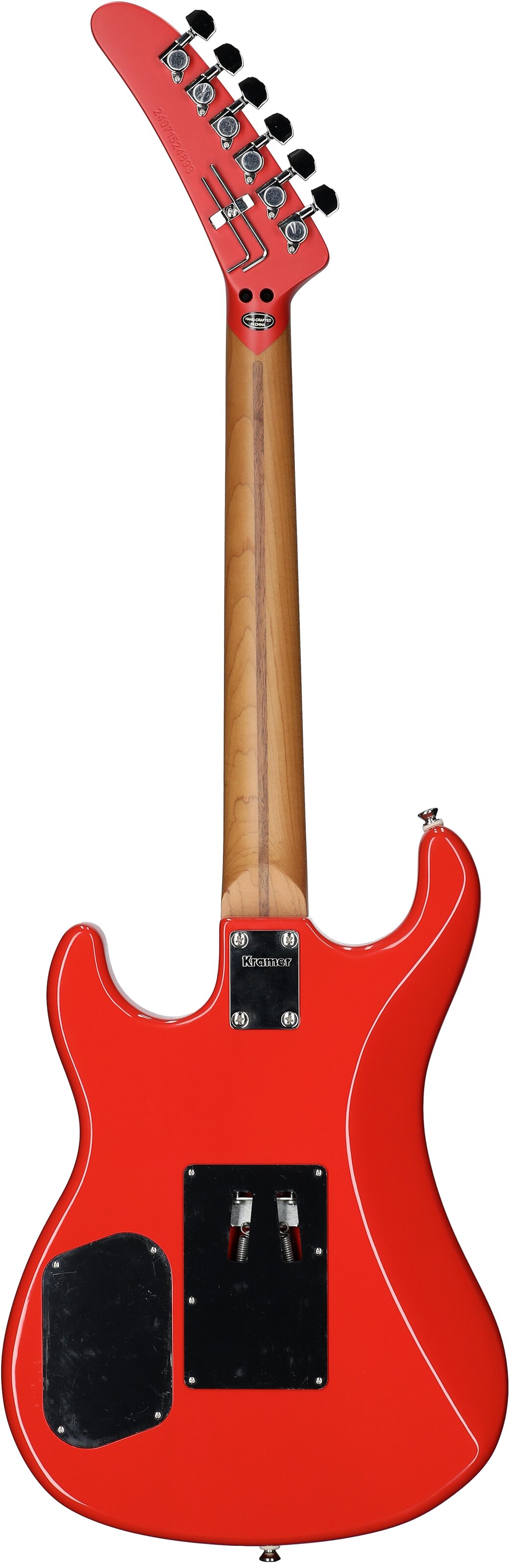 Kramer 84 HH FR Electric Guitar, Maple Fingerboard (with Gig Bag), Radiant Red, Full Straight Back