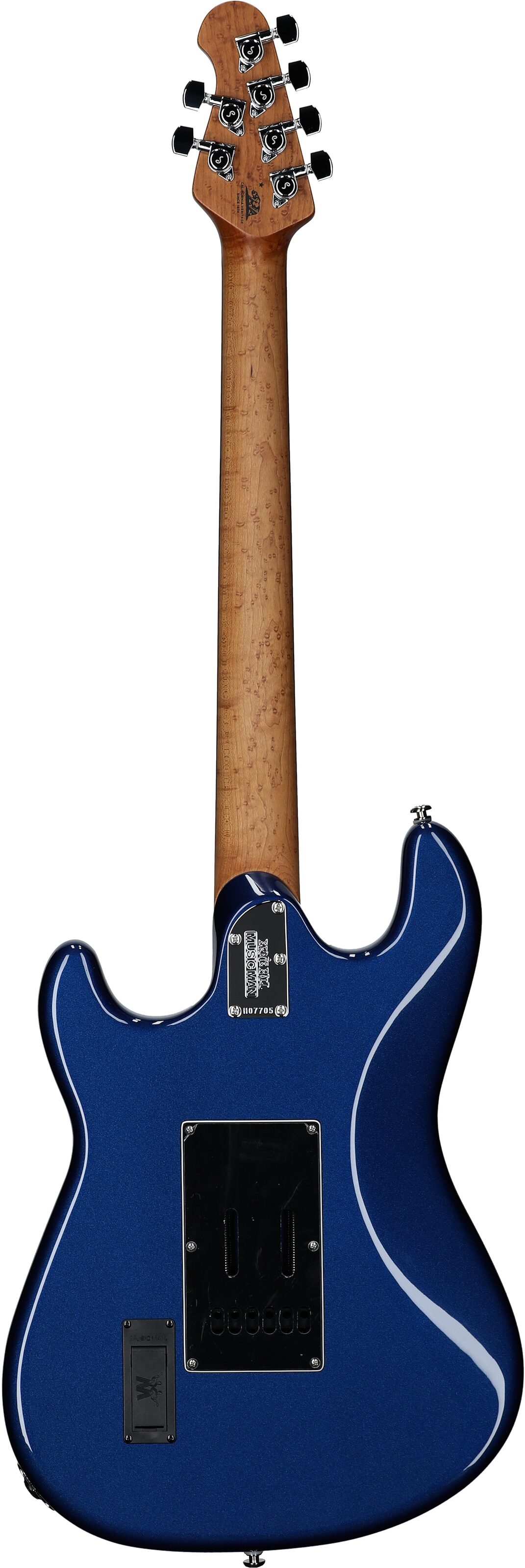Ernie Ball Music Man Cutlass RS HSS Electric Guitar (with Case), Lakeside Blue, Full Straight Back