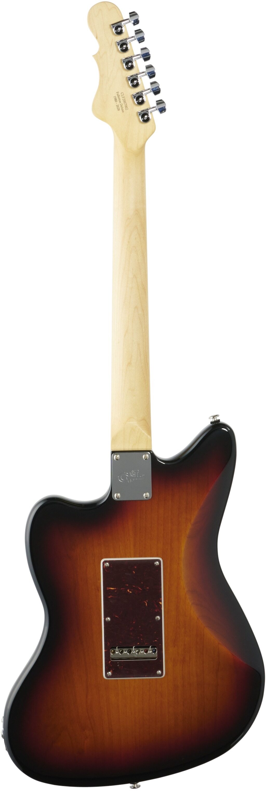 G&L Fullerton Deluxe Doheny Electric Guitar (with Gig Bag), 3-Tone Sunburst, Full Straight Back