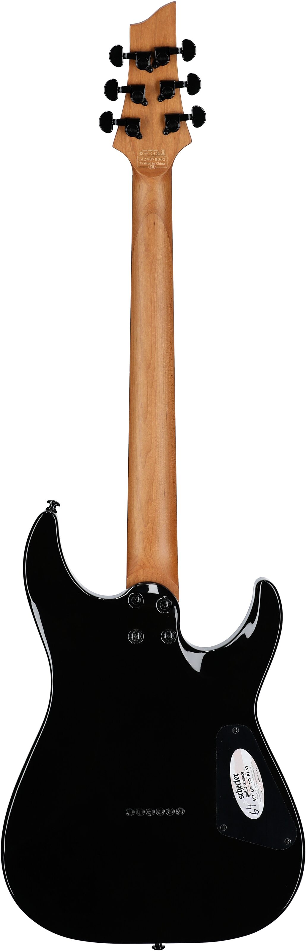 Schecter C-1 Standard Electric Guitar, Left-Handed, Black Fade Burst, Full Straight Back
