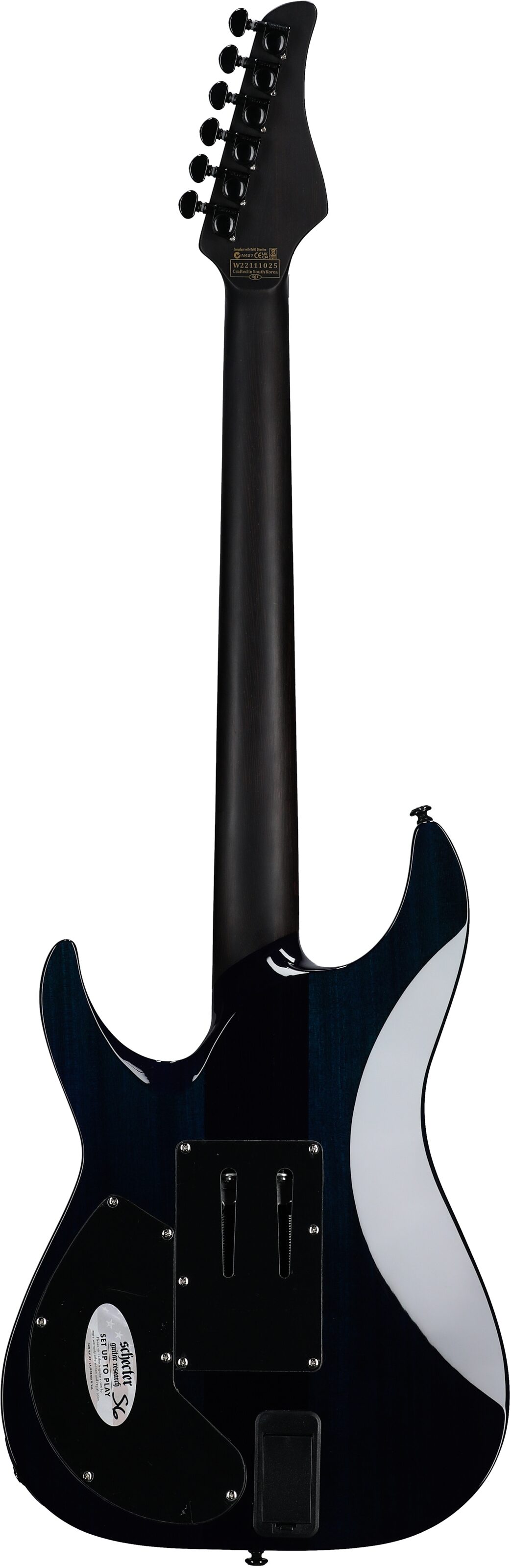 Schecter Reaper 6 FRS Elite Electric Guitar, Deep Ocean Blue, Full Straight Back