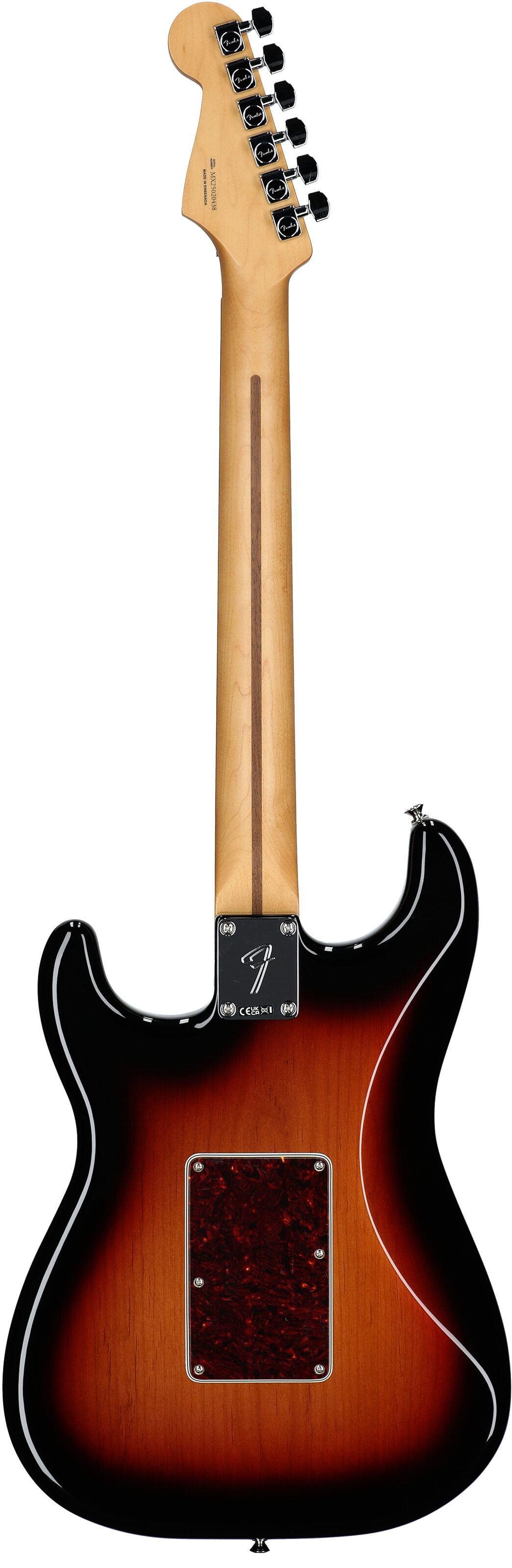 Fender Player II Modified Stratocaster HSS FR Electric Guitar, Rosewood Fingerboard (with Gig Bag), 3-Color Sunburst, Full Straight Back