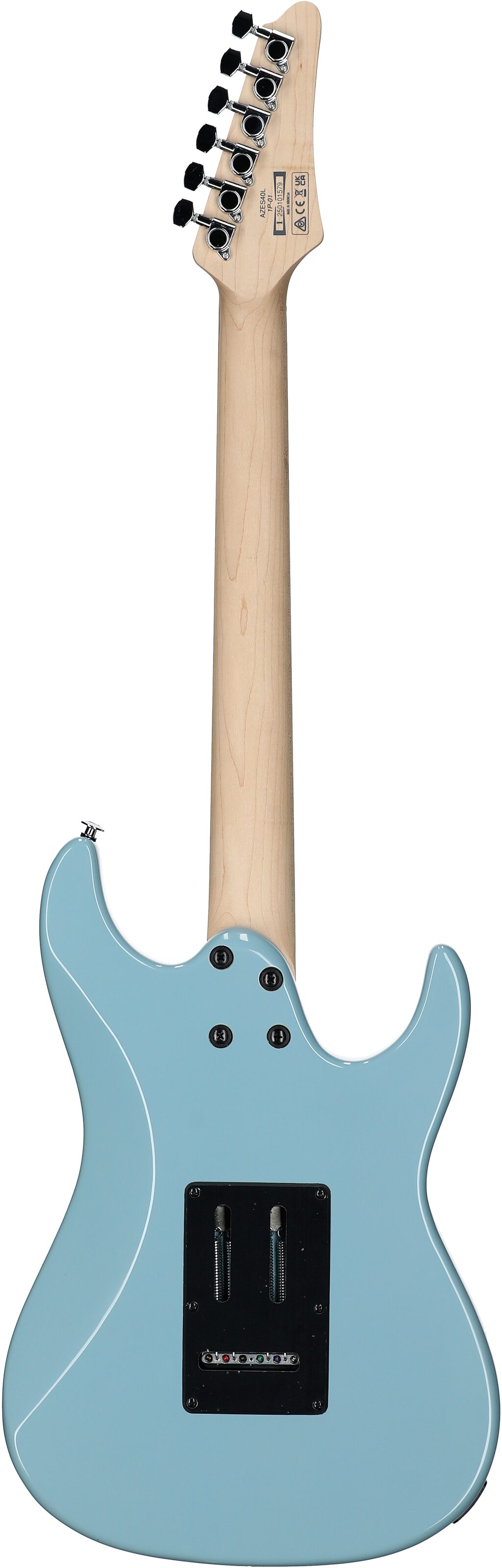 Ibanez AZ Essentials Electric Guitar, Left-Handed, Purist Blue, Full Straight Back