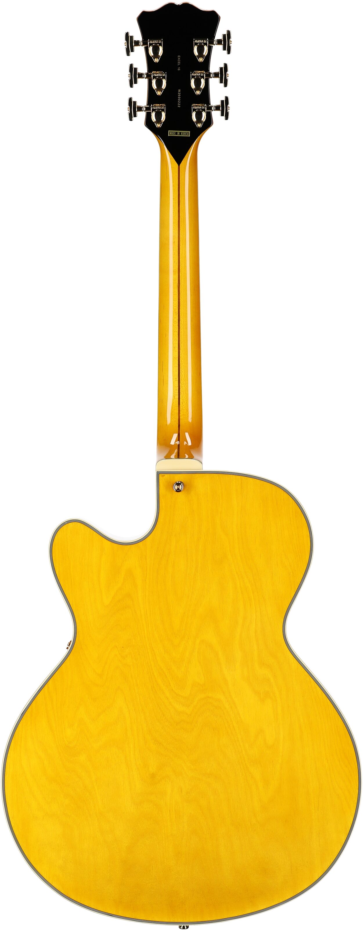 D'Angelico Excel 16 Hollowbody Electric Guitar (with Case), Amber, Full Straight Back