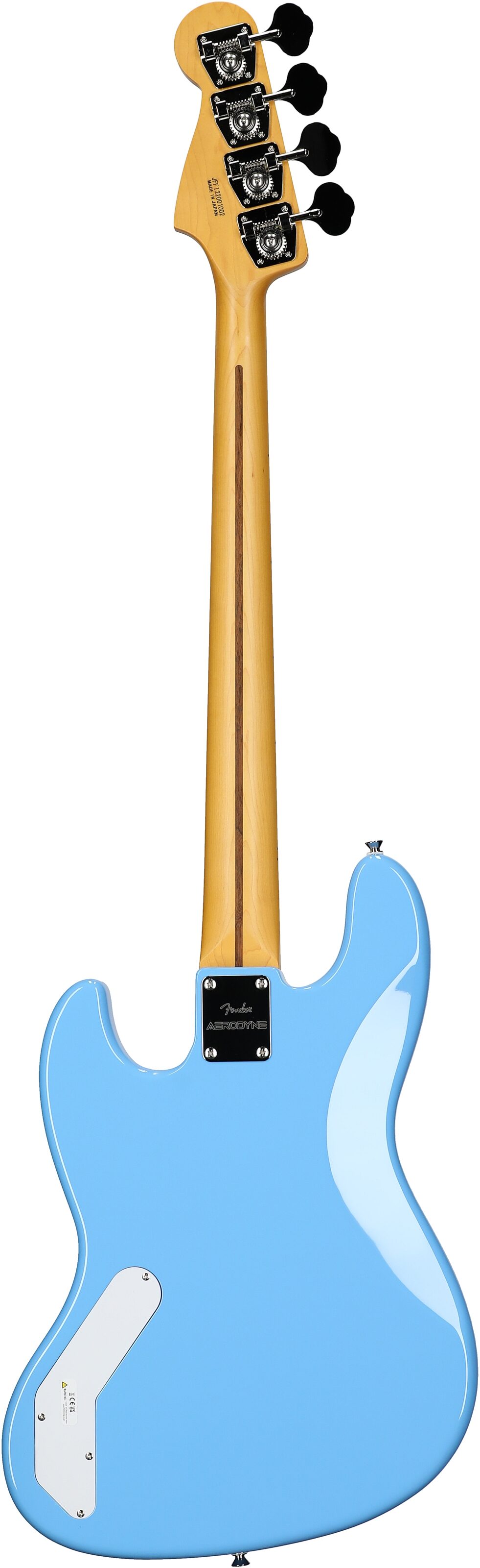Fender Aerodyne Special Jazz Electric Bass, Maple Fingerboard (with Gig Bag), California Blue, Full Straight Back