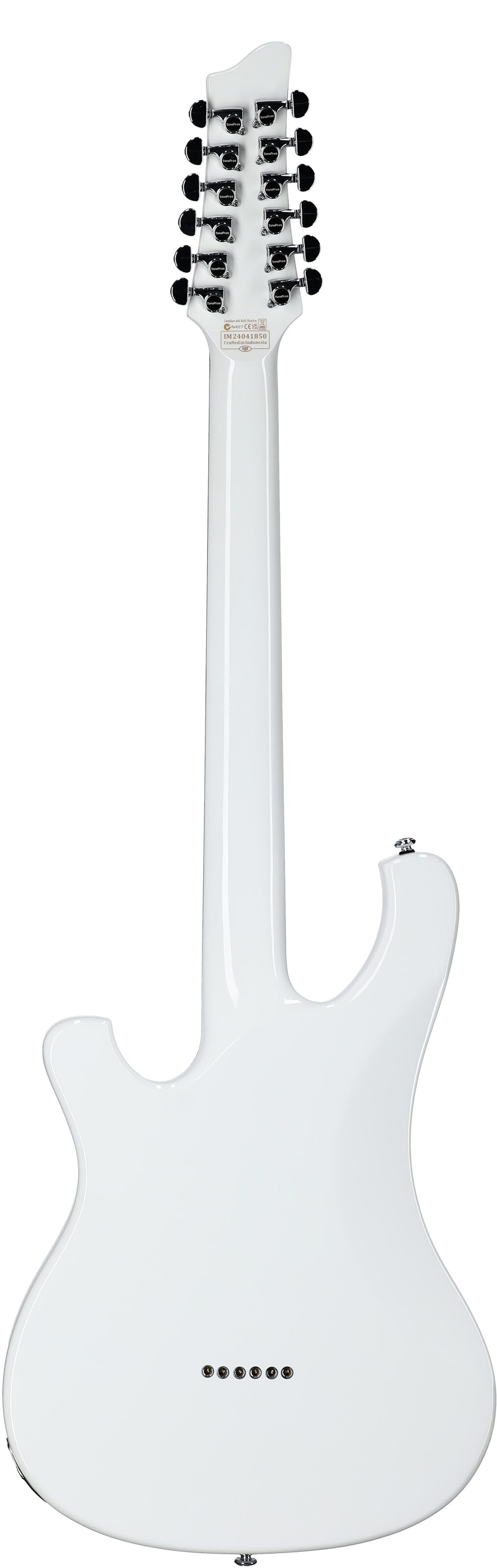 Schecter Stargazer 12 Electric Guitar, 12-String, Gloss White, Full Straight Back