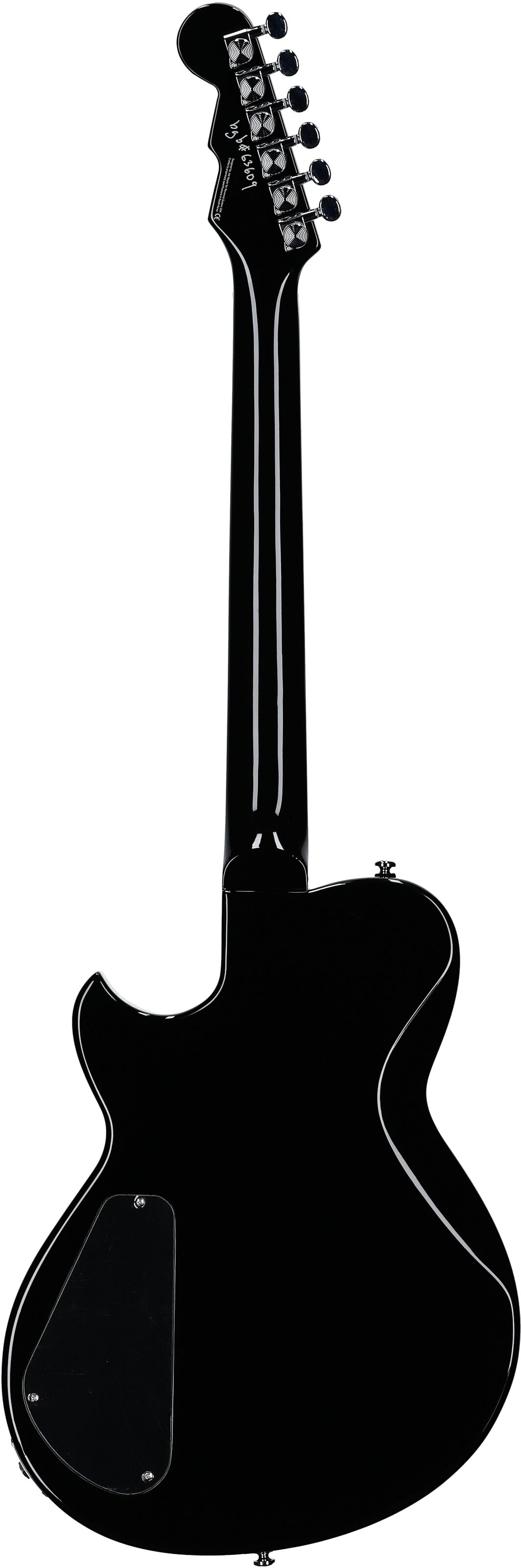 Reverend Contender 290 Electric Guitar, Midnight Black, Full Straight Back