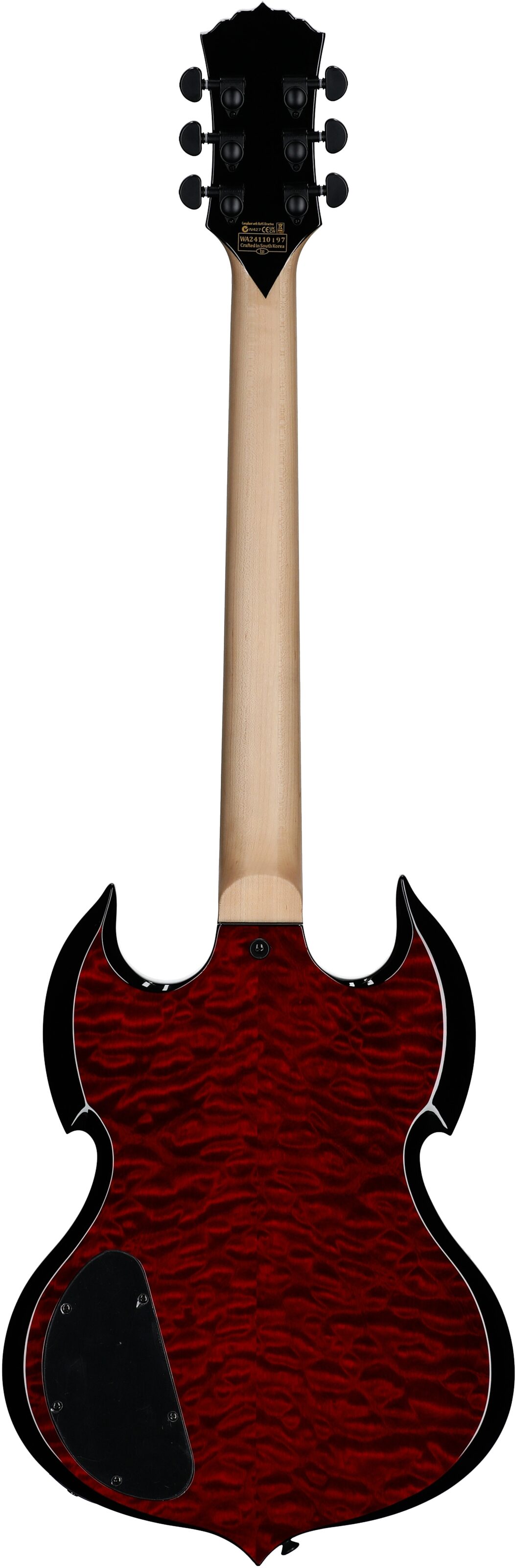 Wylde Audio Barbarian Electric Guitar, Blood Raven, Full Straight Back
