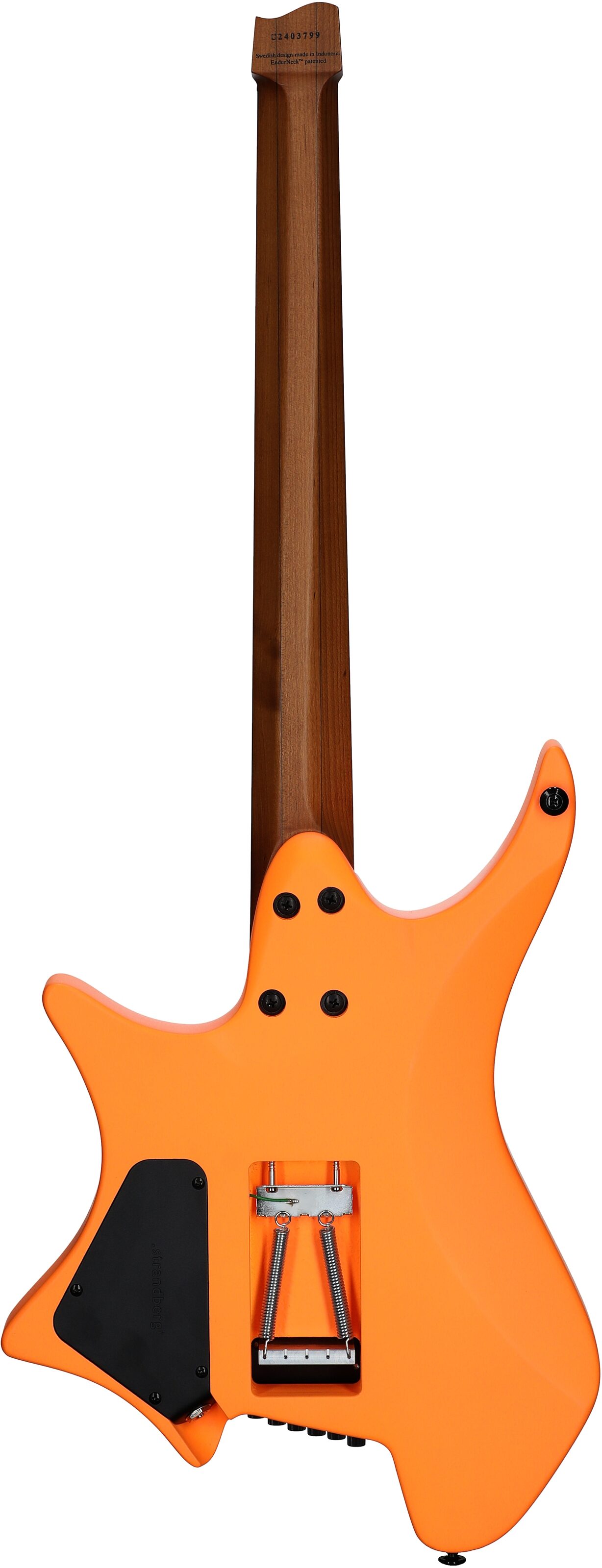 Strandberg Boden Standard NX 6 Tremolo Electric Guitar (with Gig Bag), Neon Orange, Full Straight Back
