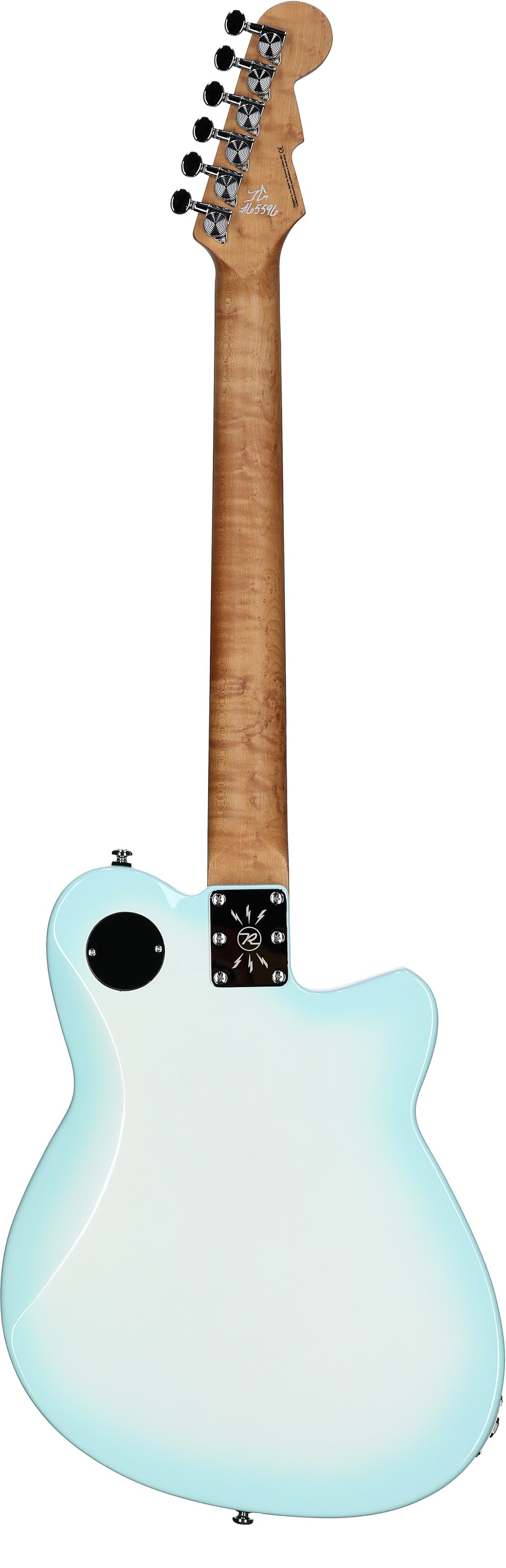 Reverend Double Agent OG Electric Guitar, Left-Handed, Chronic Blue Burst, Full Straight Back