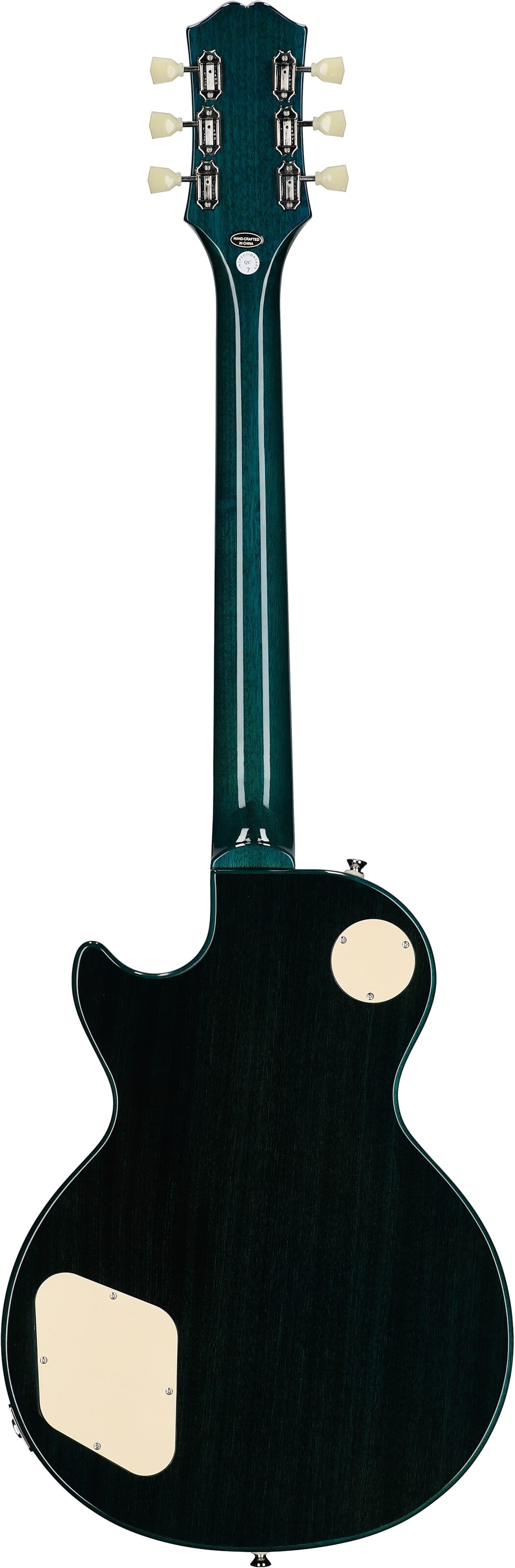 Epiphone Goryo Yuto Les Paul Standard Electric Guitar (with Soft Case), Quilt Blue Burst, Full Straight Back