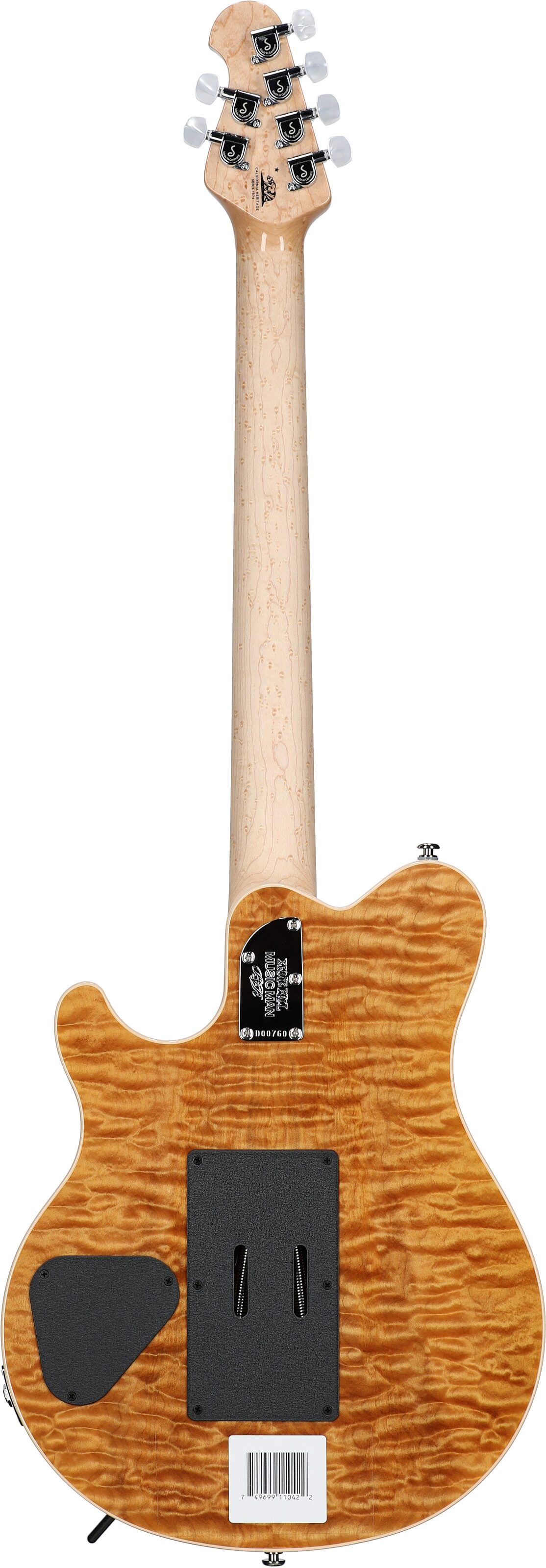 Ernie Ball Music Man BFR Double Trouble Axis Electric Guitar (with Case), Full Straight Back