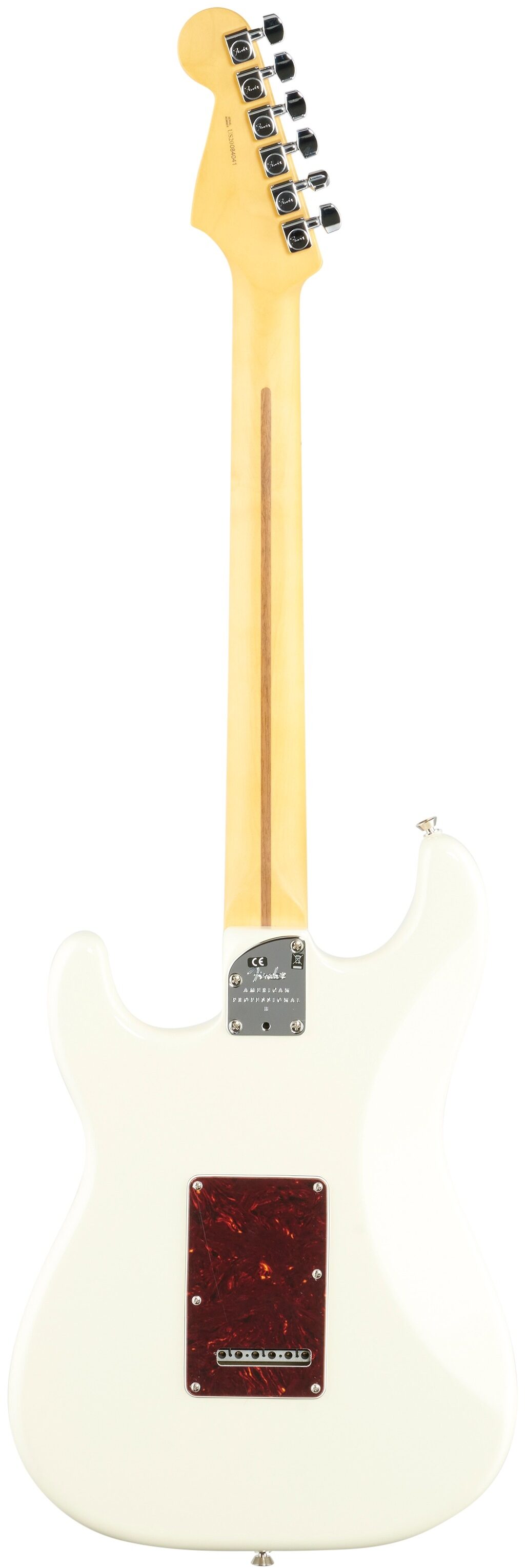 Fender American Pro II Stratocaster Electric Guitar, Maple Fingerboard (with Case), Olympic White, Full Straight Back