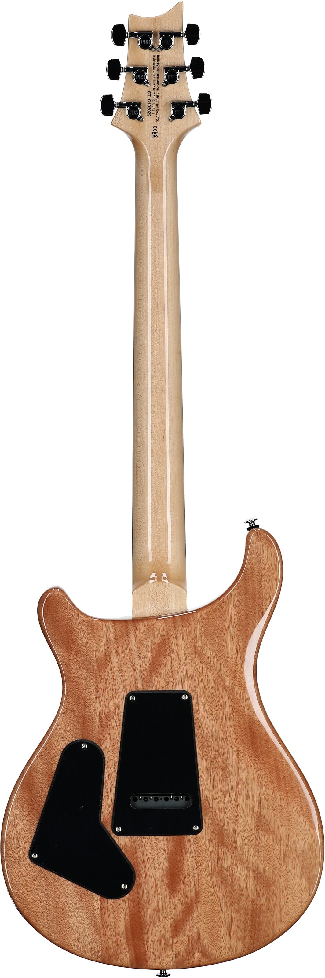 PRS Paul Reed Smith SE Custom 24 Burled Ash Limited Edition Electric Guitar, Swamp Burl Lake Blue, Full Straight Back