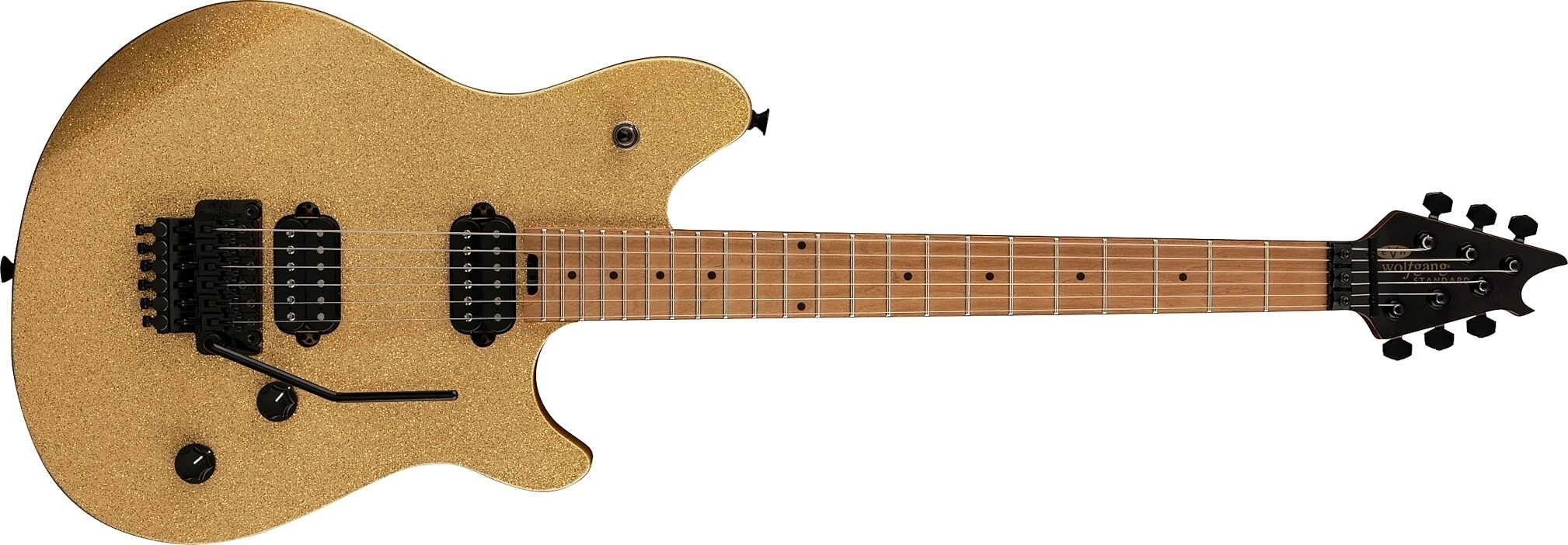 EVH Eddie Van Halen Wolfgang WG Standard Electric Guitar, Gold Sparkle, Open Box (Good), Action Position Back