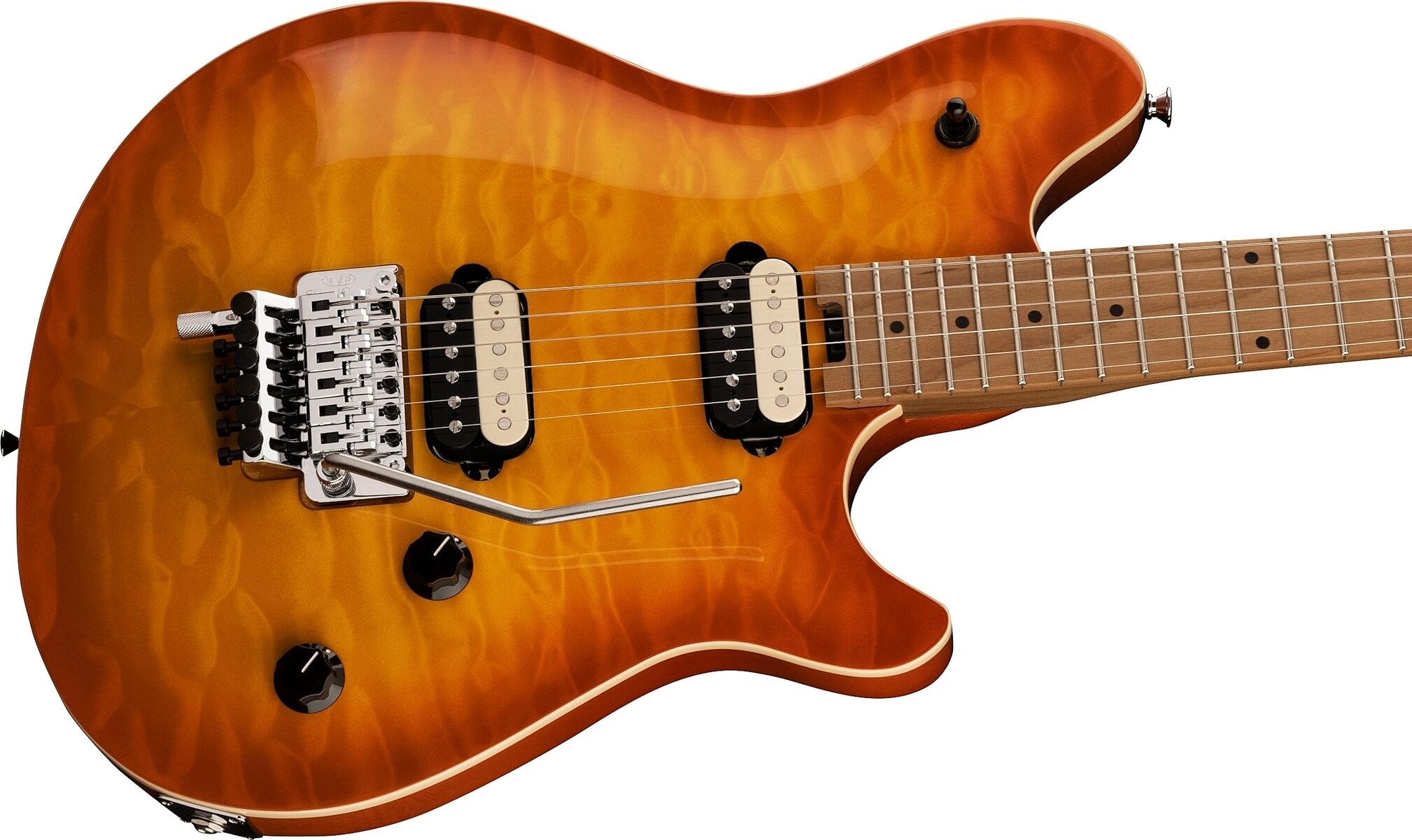 EVH Eddie Van Halen Wolfgang Special Quilted Maple Electric Guitar, Solar, Open Box (Very Good), Action Position Side
