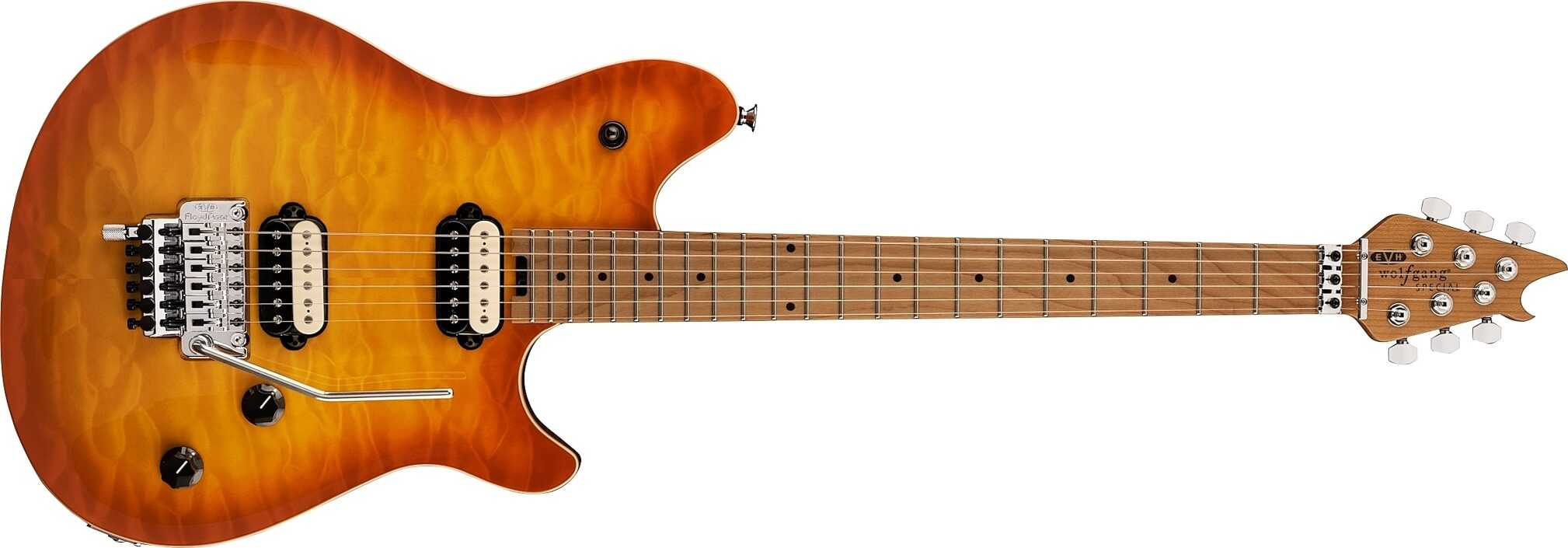 EVH Eddie Van Halen Wolfgang Special Quilted Maple Electric Guitar, Solar, Open Box (Very Good), Action Position Front