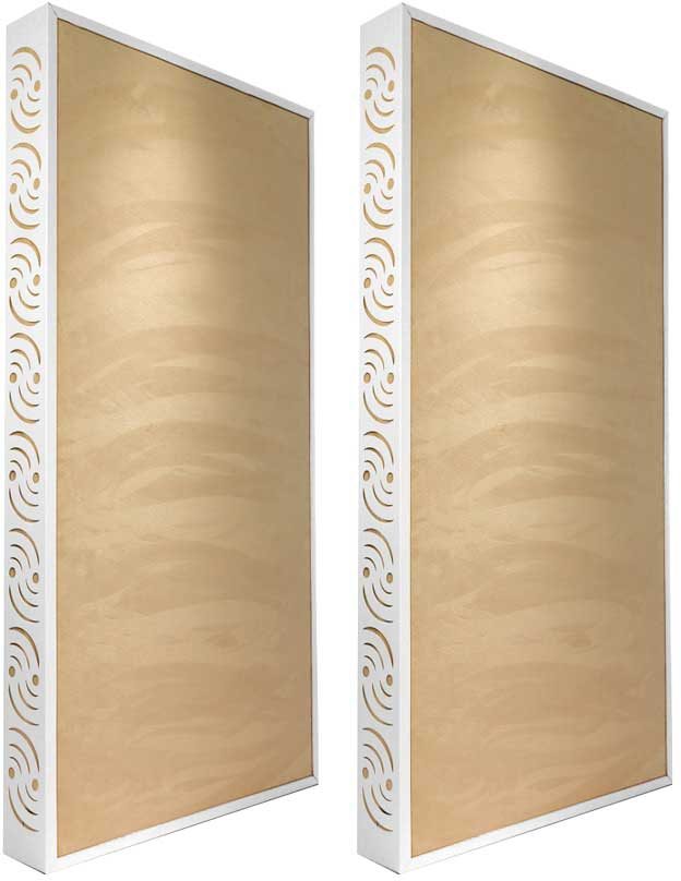 Ready Acoustics C424TN Chameleon Bass Traps (Tan), White Frame