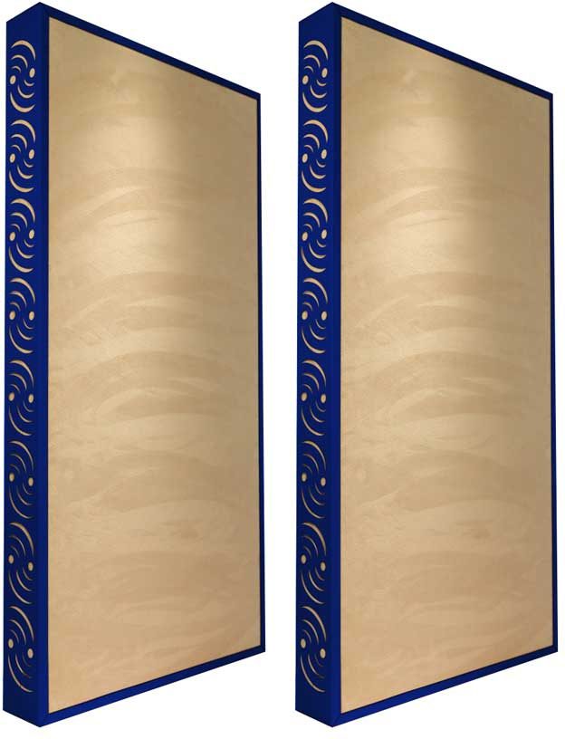 Ready Acoustics C424TN Chameleon Bass Traps (Tan), Blue Frame
