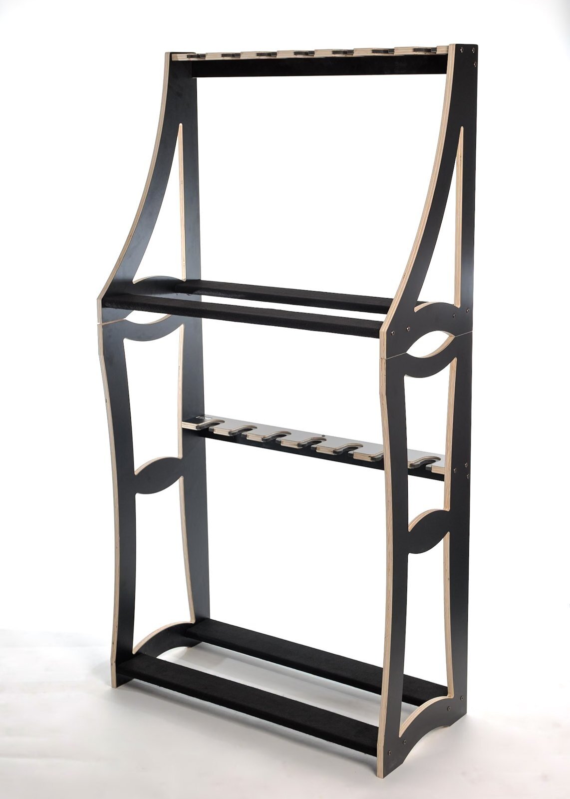 DRS Racks AB14 Black Guitar Rack (14-Space), Black, Action Position Back