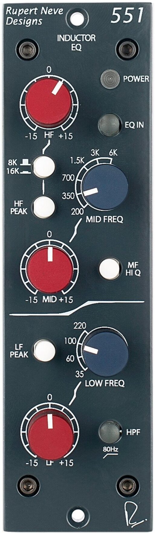 Rupert Neve Designs 551 500-Series Inductor Equalizer, Action Position Back