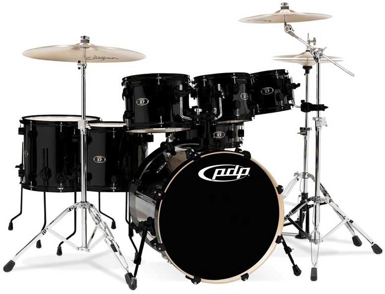 Pacific Drums X7 Maple Series 7-Piece Wrap Drum Shell Kit, Blackout