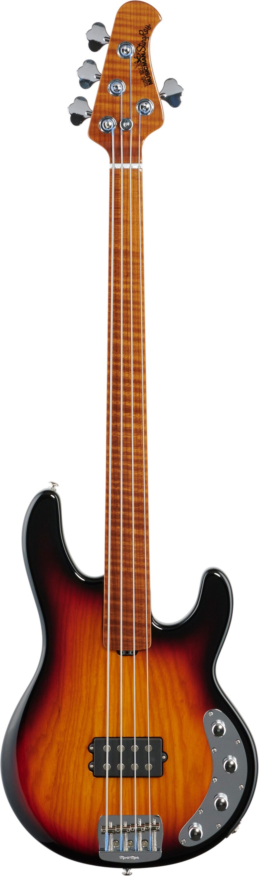 Ernie Ball Music Man StingRay 4 Special BFR Fretless Electric Bass (with Case), Action Position Back