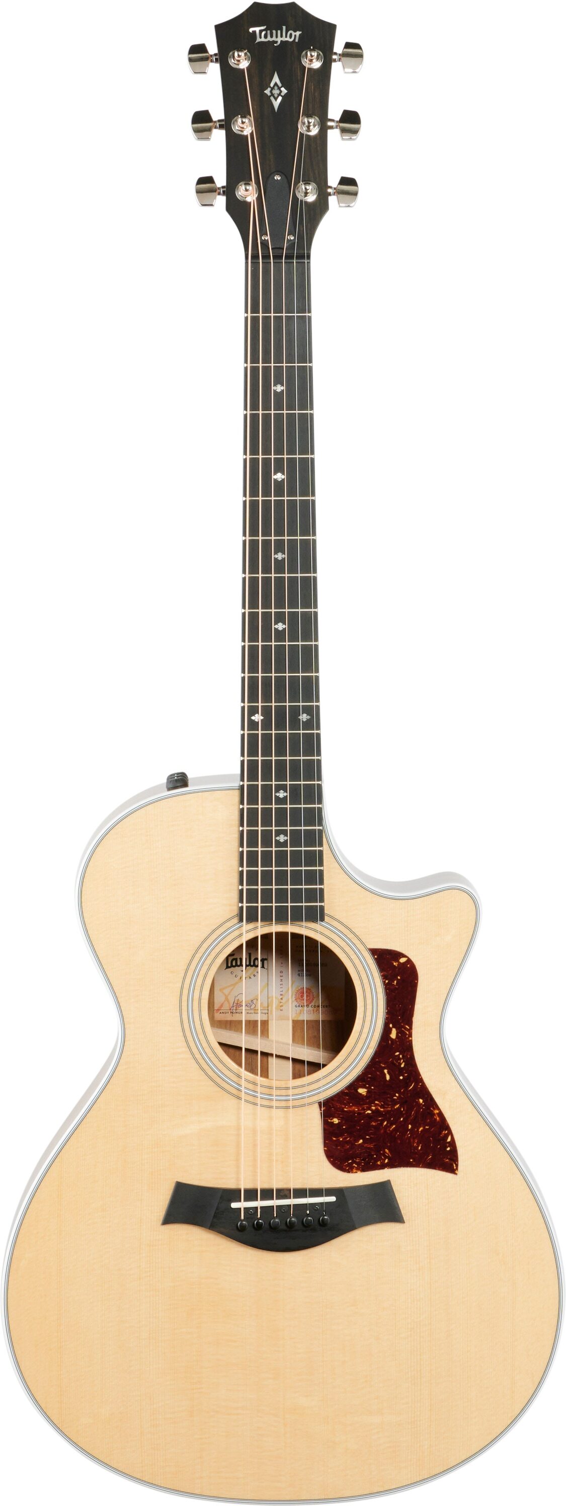 Taylor 412ceV Grand Concert Acoustic-Electric Guitar (with Case), Action Position Back