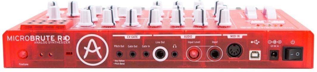 Arturia MicroBrute Red Analog Synthesizer Keyboard, Rear