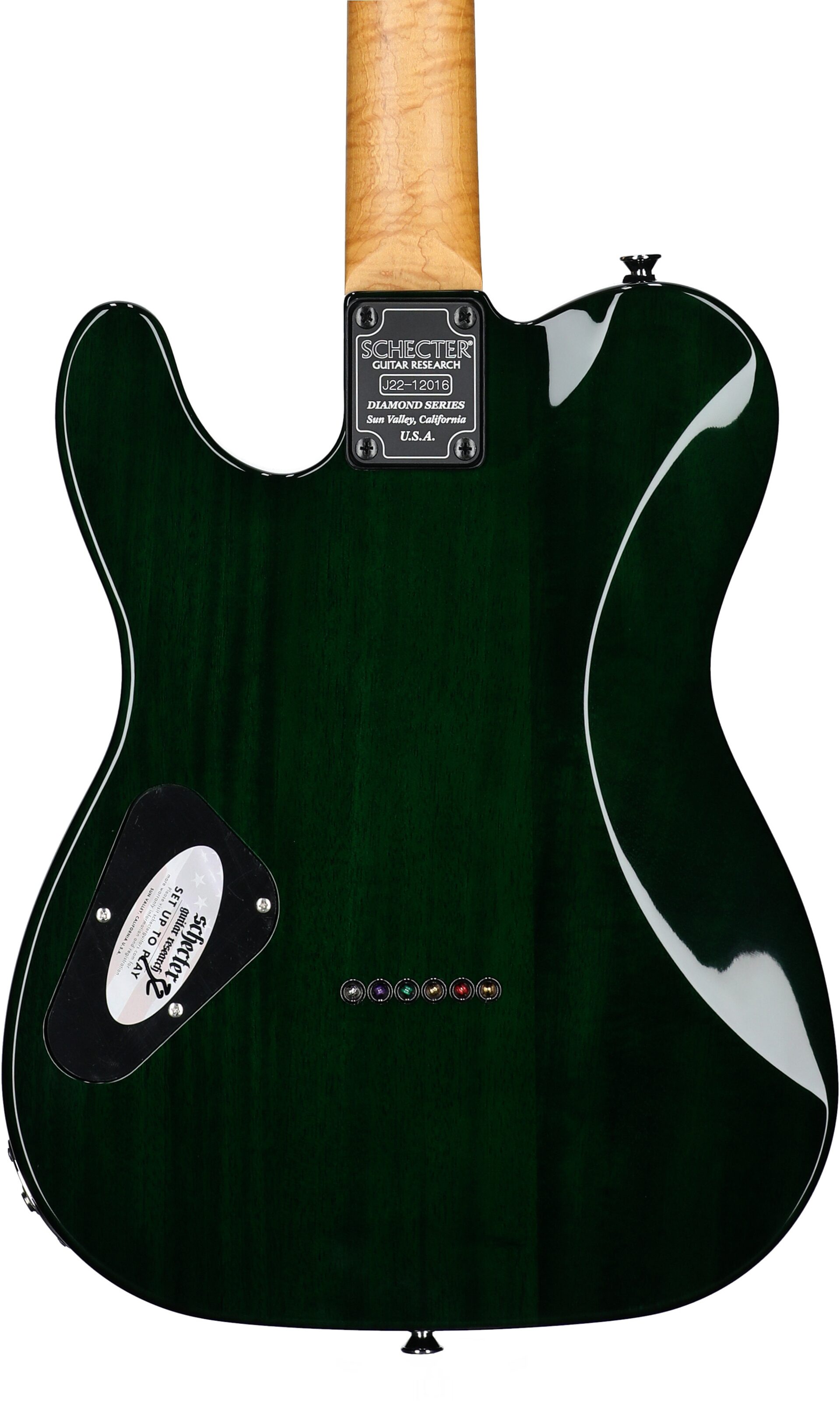 Schecter Japan PT Classic Electric Guitar (with Case), Caribbean Fade Burst, Serial Number J22-12016, Body Straight Back