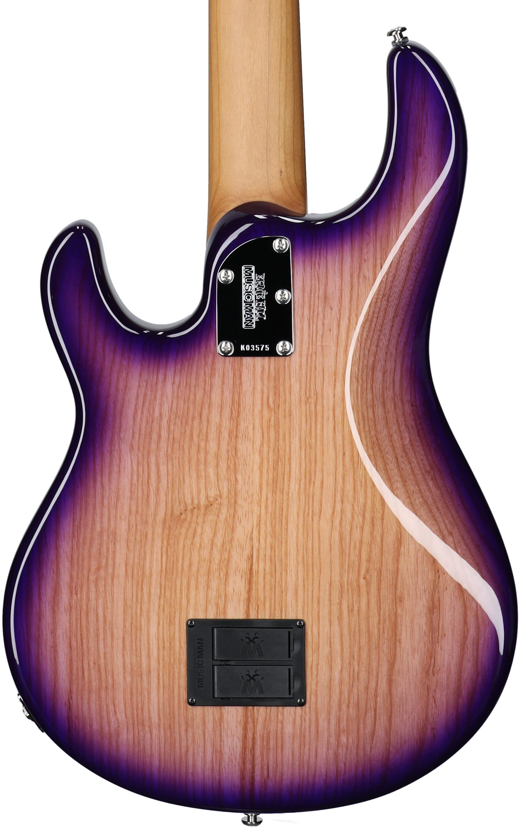 Ernie Ball Music Man StingRay 5 Special Electric Bass, 5-String (with Case), Purple Sunset, Serial Number K03575, Body Straight Back
