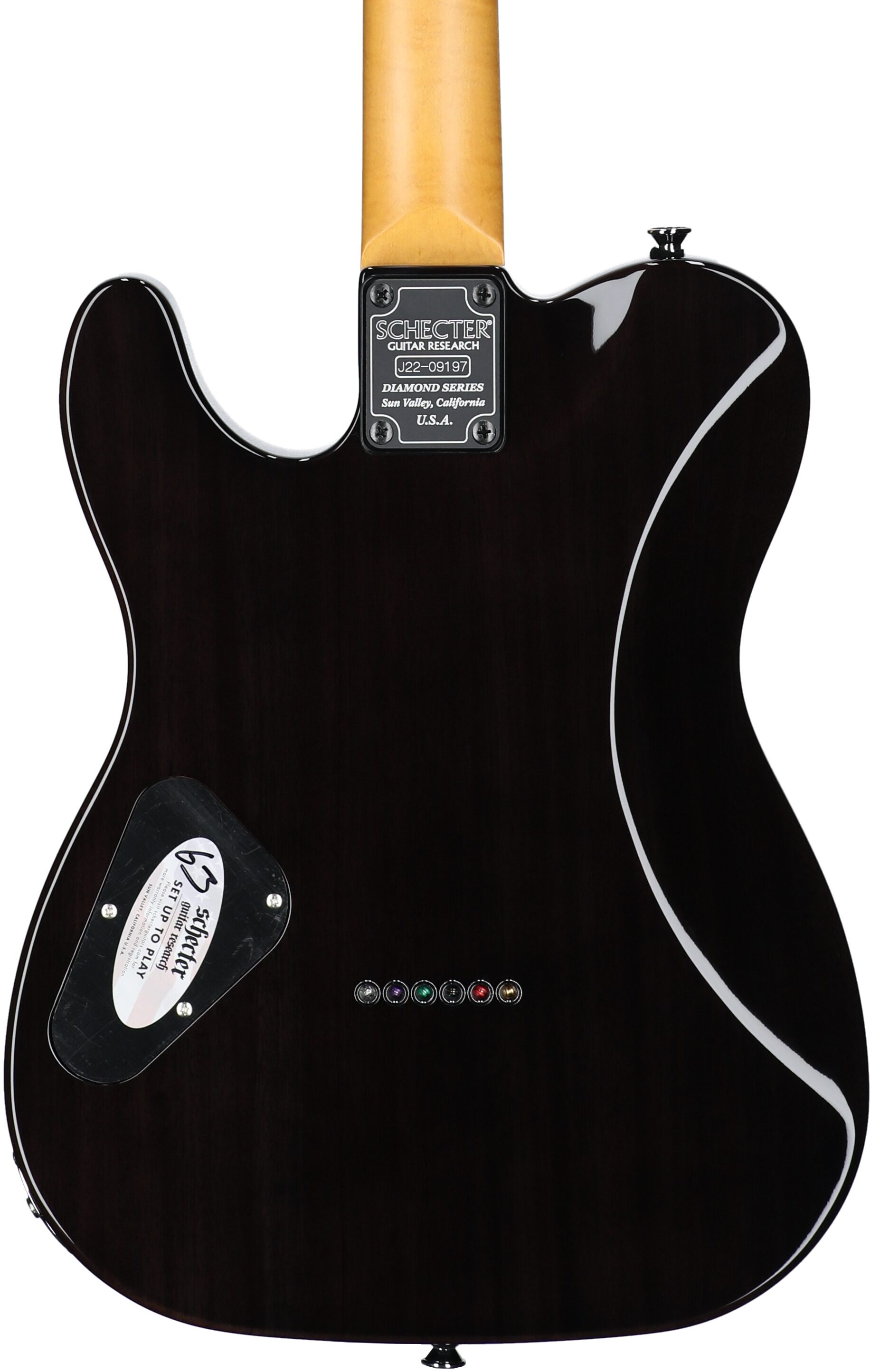 Schecter Japan PT Classic Electric Guitar (with Case), Transparent Fade Burst, Serial Number J22-09197, Body Straight Back