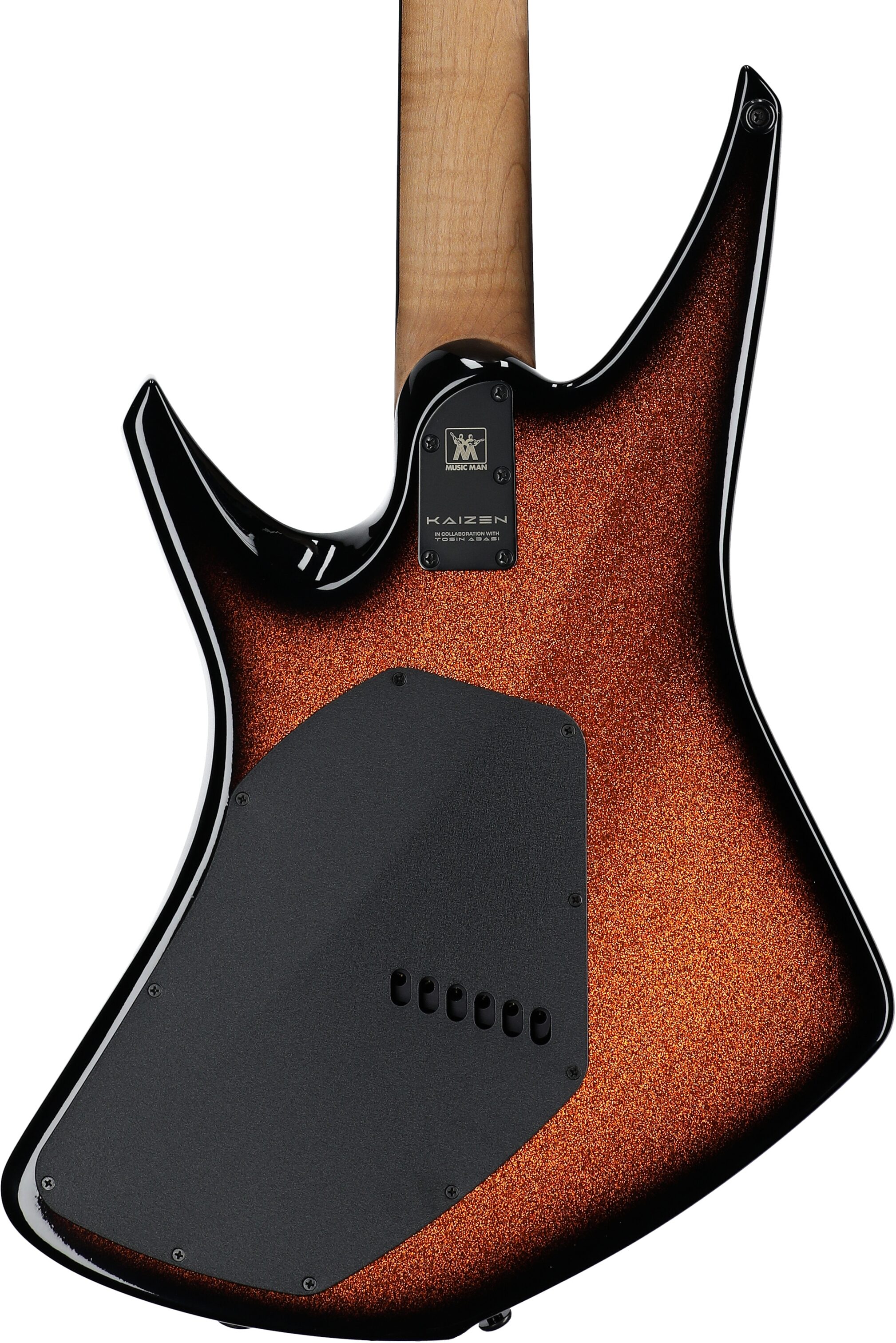 Ernie Ball Music Man Kaizen 6 Electric Guitar (with Case), Ember Burst, Serial Number S09625, Body Straight Back
