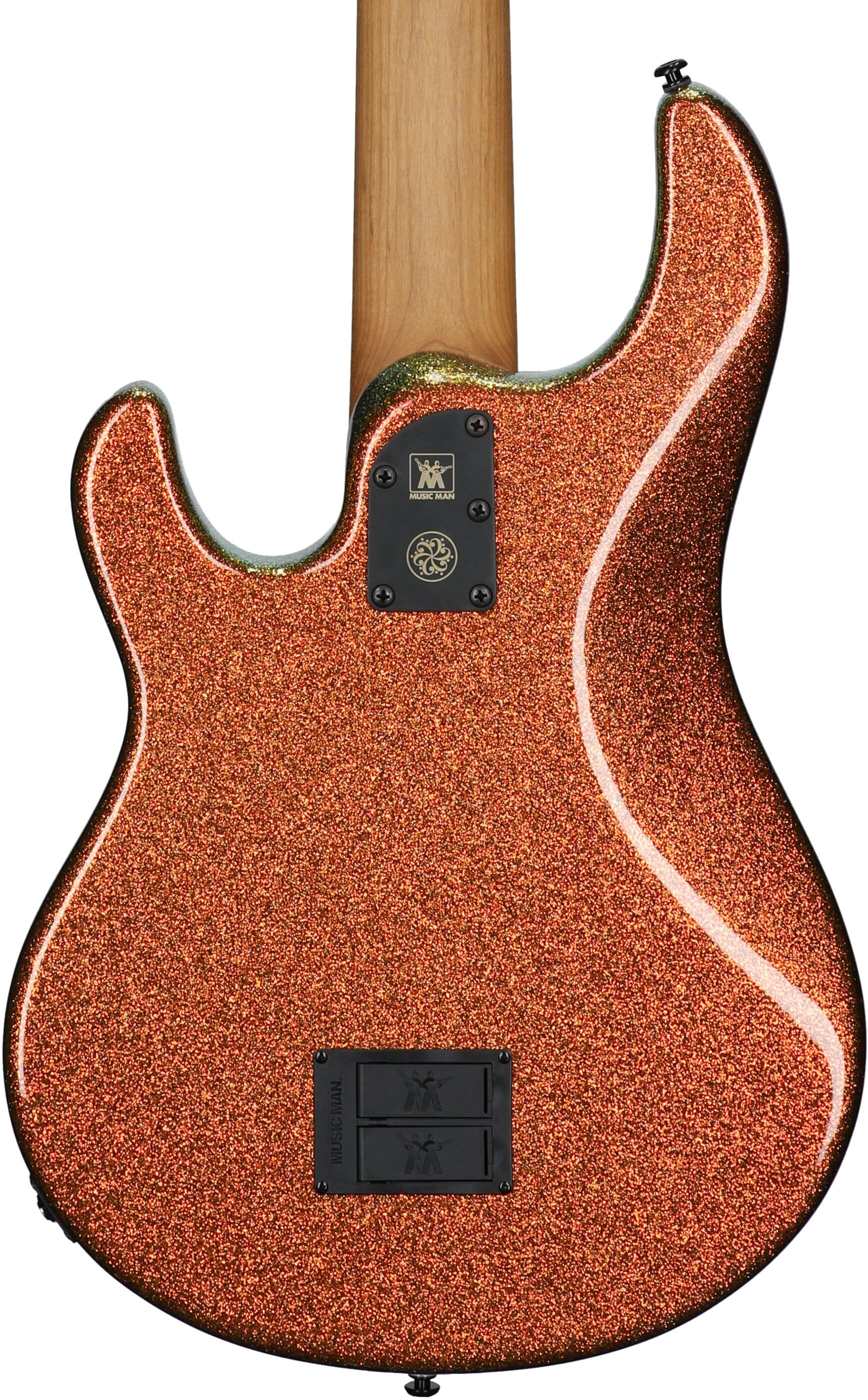 Ernie Ball Music Man DarkRay 5 Electric Bass Guitar (with Case), Gold Bar, Serial Number S11876, Body Straight Back